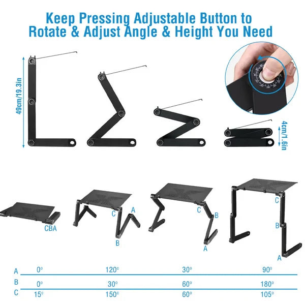 Ergonomic Laptop Stand with 360° Rotation – Supportive Flexibility