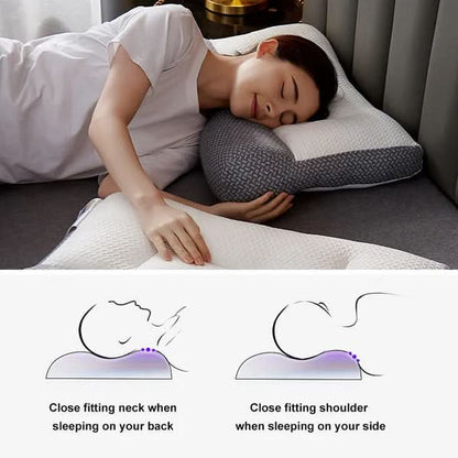 Ergonomic Neck Pillow Contoured Support Breathable Fabric