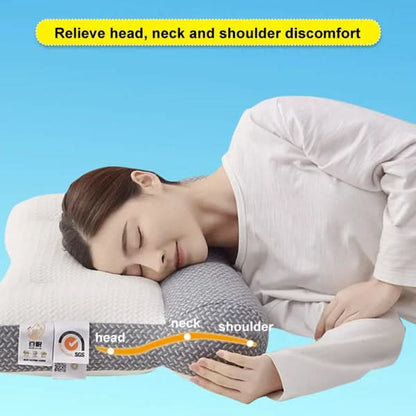 Ergonomic Neck Pillow Contoured Support Breathable Fabric