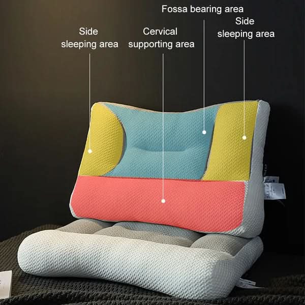 Ergonomic Neck Pillow Contoured Support Breathable Fabric