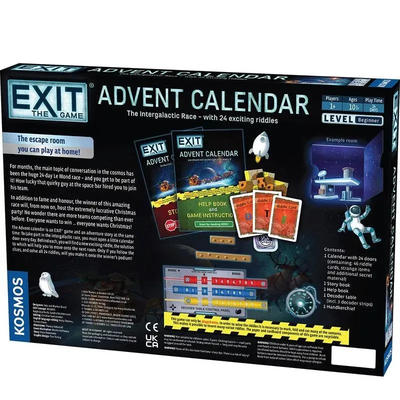Escape Room Advent Calendar Space-Themed 24-Day Puzzle Game