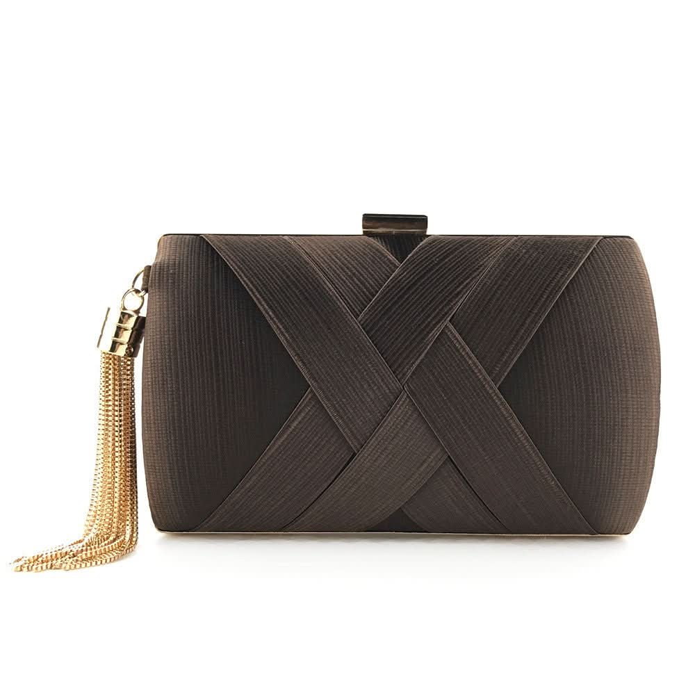Evening Clutch Satin Tassel Removable Shoulder Strap