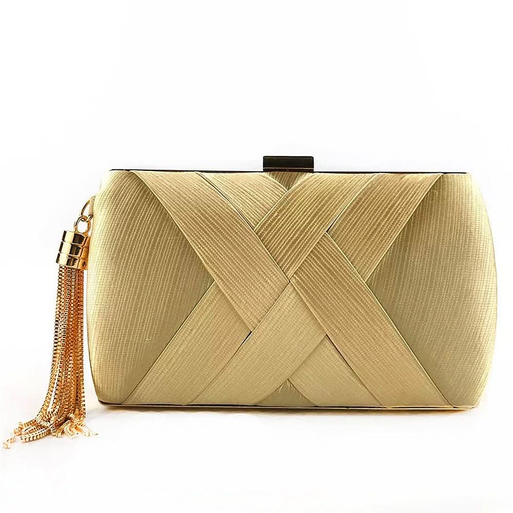 Evening Clutch Satin Tassel Removable Shoulder Strap