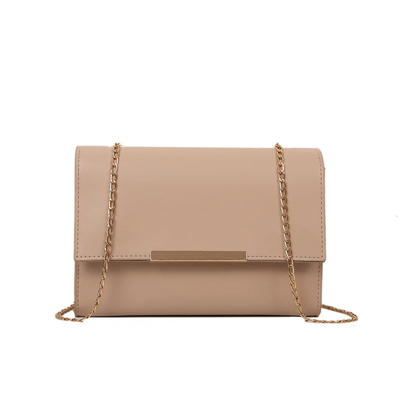 Evening Clutch Synthetic Leather Removable Chain Strap
