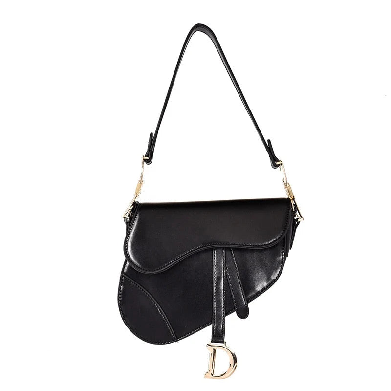 Exclusive PU Leather Shoulder Bag for Women – Chic Saddle Style