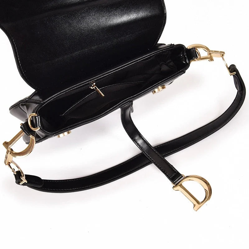 Exclusive PU Leather Shoulder Bag for Women – Chic Saddle Style