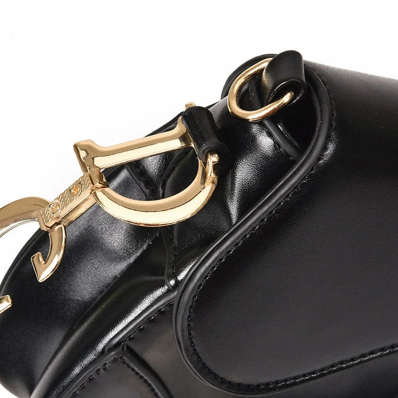 Exclusive PU Leather Shoulder Bag for Women – Chic Saddle Style