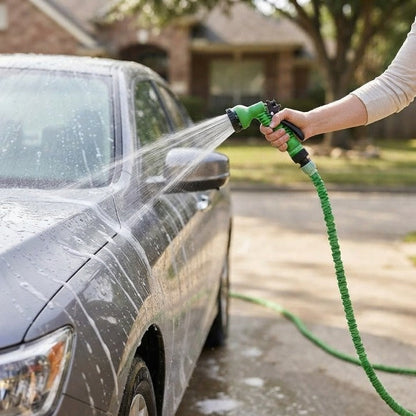 Expandable Garden Hose Expands 3x 7-Function Nozzle