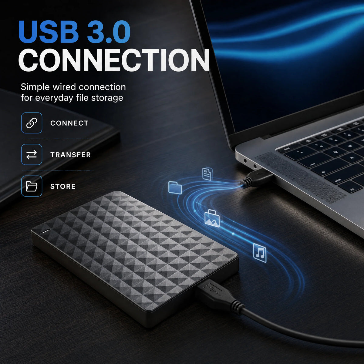 External Hard Drive 10TB USB 3.0 Compact Design