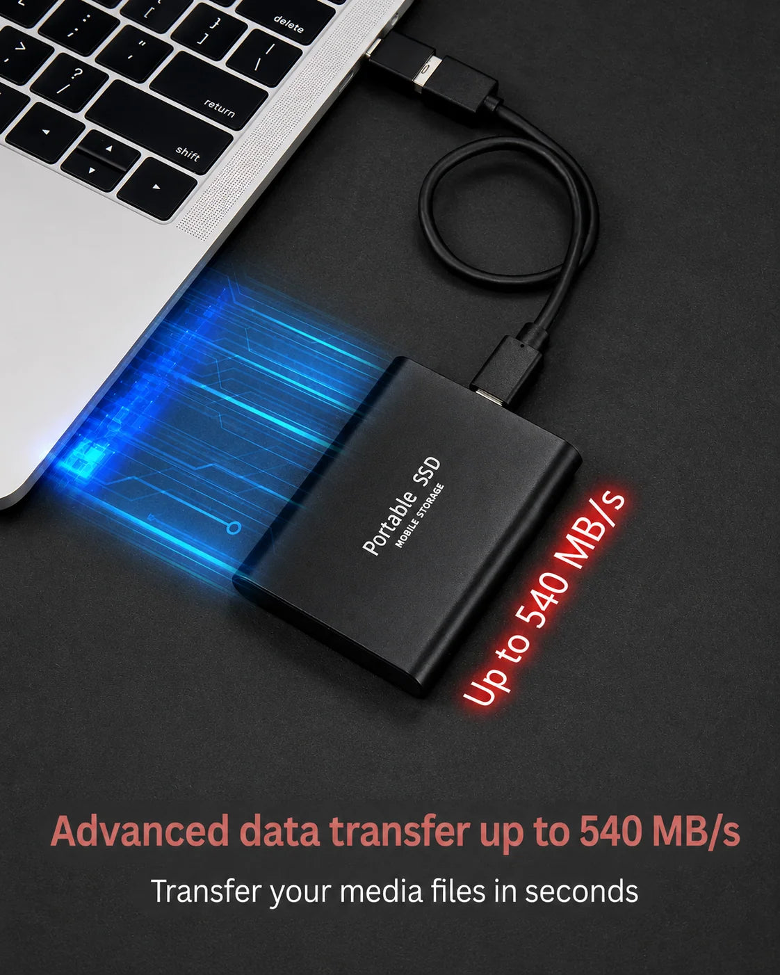 External SSD Drive 128TB Portable 540 MB/s