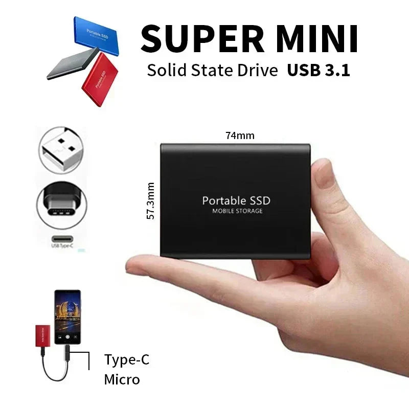 External SSD USB-C 128GB 520 MB/s