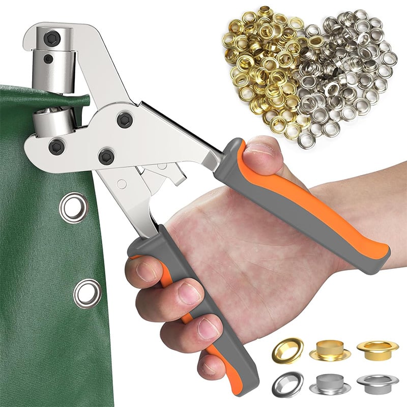 Eyelet Pliers Double-Lever Magnetic Punch & Non-Slip Handle