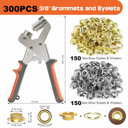 Eyelet Pliers Double-Lever Magnetic Punch & Non-Slip Handle