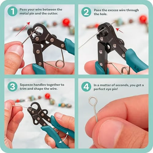 Eyelet Pliers Multi-Hole Head Ergonomic Spring-Return Handles