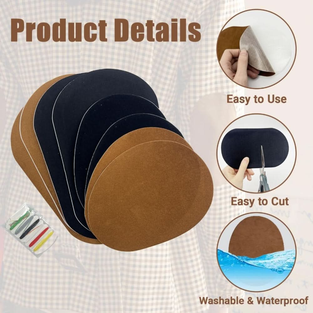 Fabric Repair Patch Oval Faux Suede Self-Adhesive