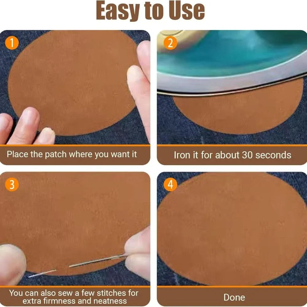 Fabric Repair Patch Oval Faux Suede Self-Adhesive