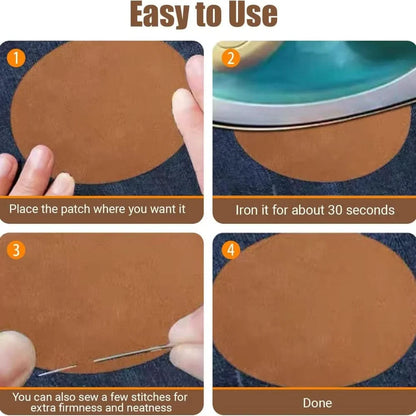 Fabric Repair Patch Oval Faux Suede Self-Adhesive