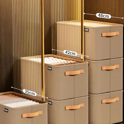 Fabric Storage Box Foldable Space Saving Reinforced Handles