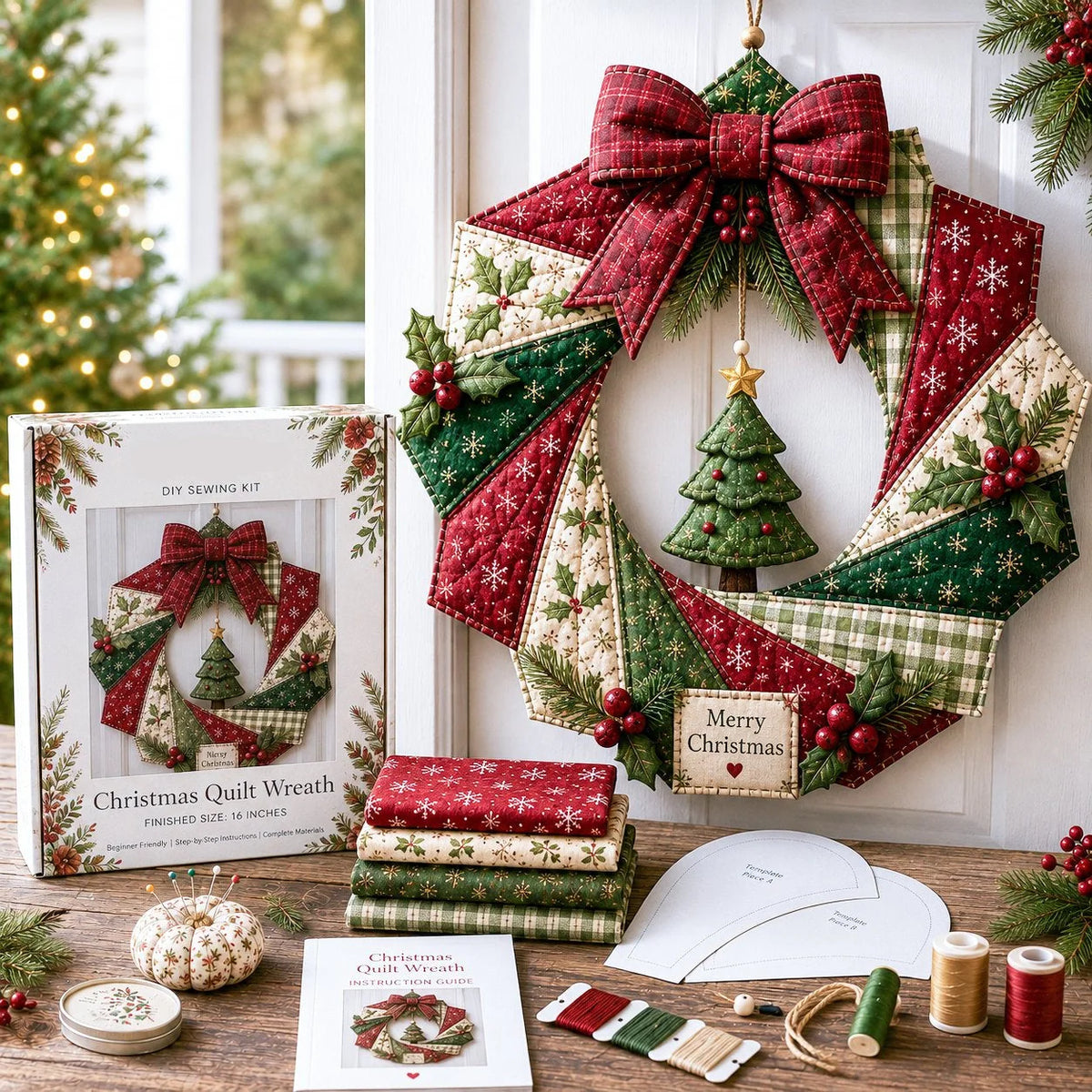Fabric Wreath Kit DIY Christmas Craft
