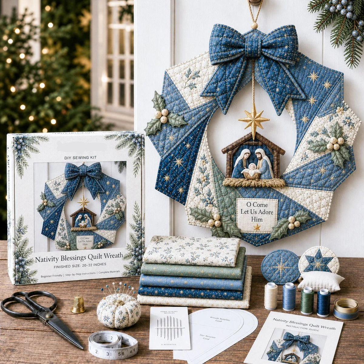 Fabric Wreath Kit DIY Christmas Craft