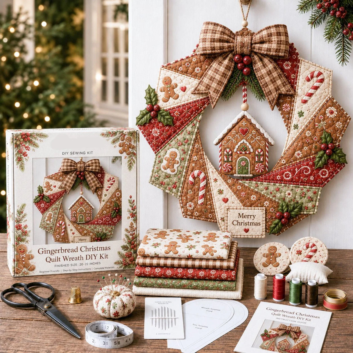 Fabric Wreath Kit DIY Christmas Craft