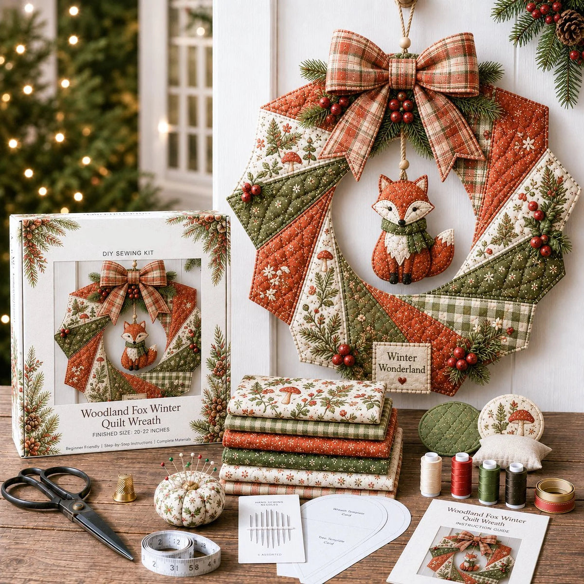 Fabric Wreath Kit DIY Christmas Craft