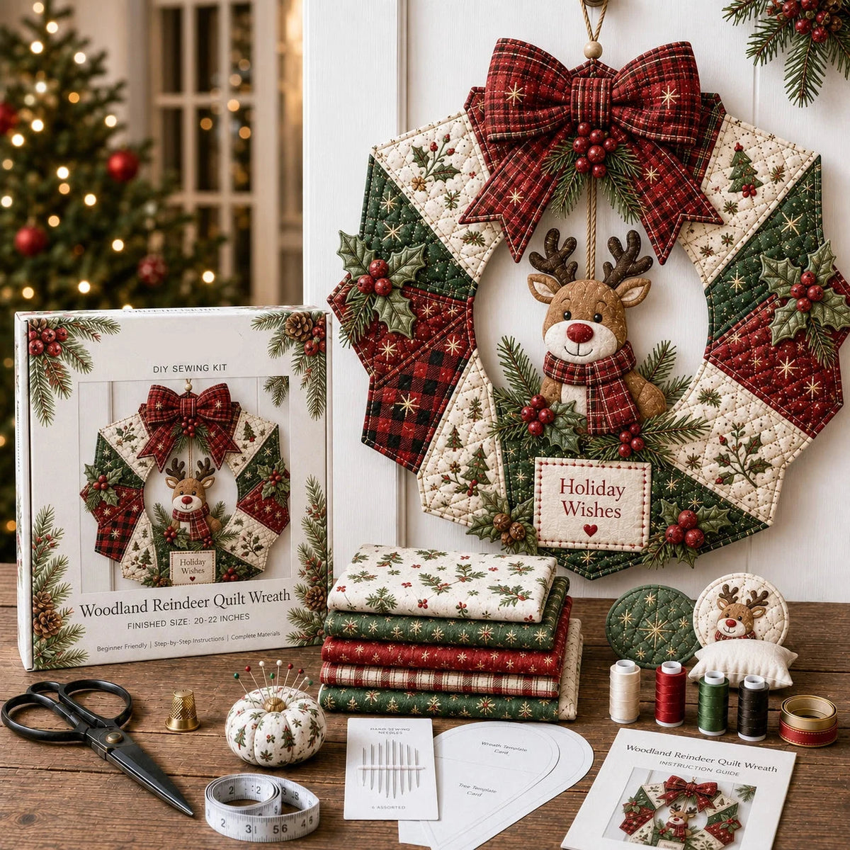Fabric Wreath Kit DIY Christmas Craft