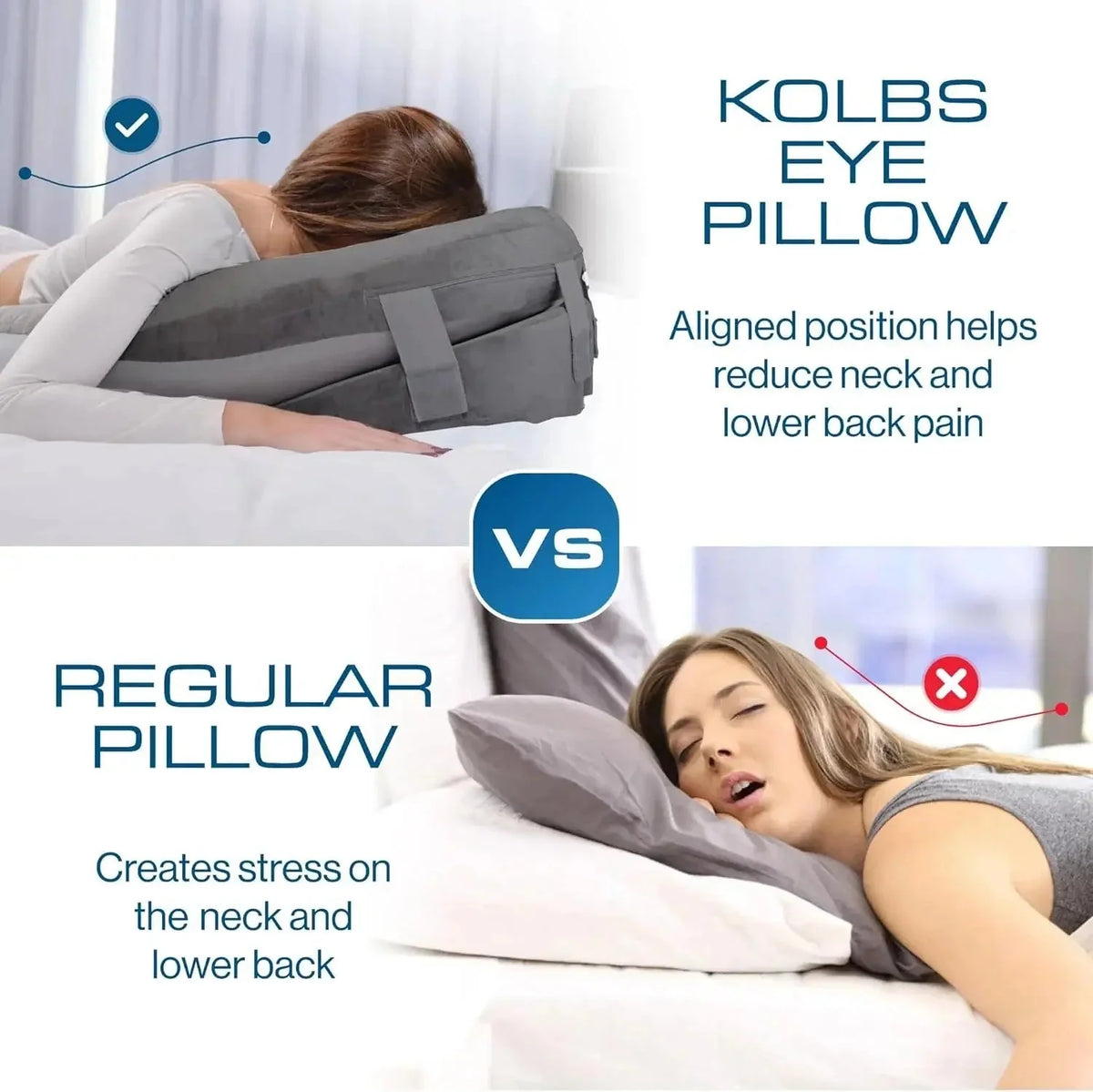 Face-Down Pillow Shredded Memory Foam Face Opening Reversible Cover