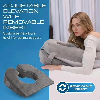 Face-Down Pillow Shredded Memory Foam Face Opening Reversible Cover