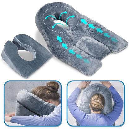 Face-Down Pillow Shredded Memory Foam Face Opening Reversible Cover