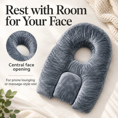 Face-Down Pillow Shredded Memory Foam Face Opening Reversible Cover