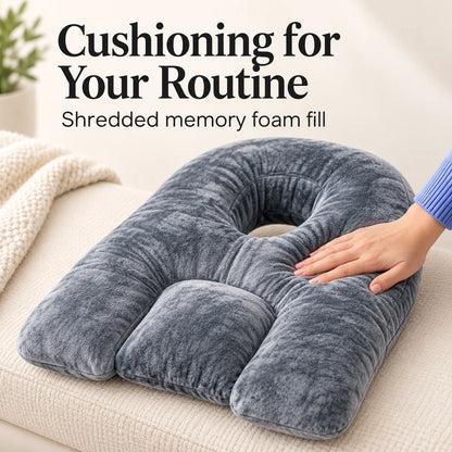 Face-Down Pillow Shredded Memory Foam Face Opening Reversible Cover