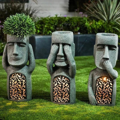 Face Planter Solar LED Weatherproof Resin