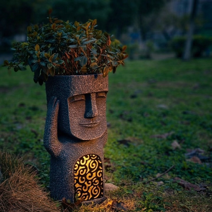 Face Planter Solar LED Weatherproof Resin