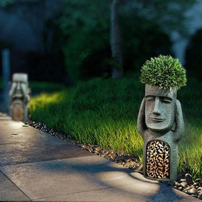 Face Planter Solar LED Weatherproof Resin