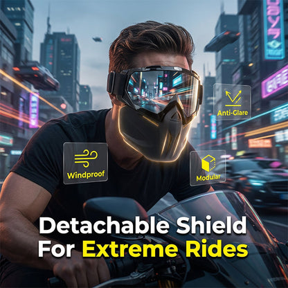 Face Shield Detachable Goggles & Ventilated Anti-Fog Polycarbonate