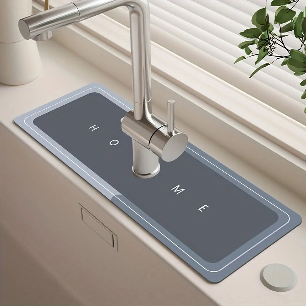Faucet Absorbent Mat Geometric Quick-Dry Compact & Reusable