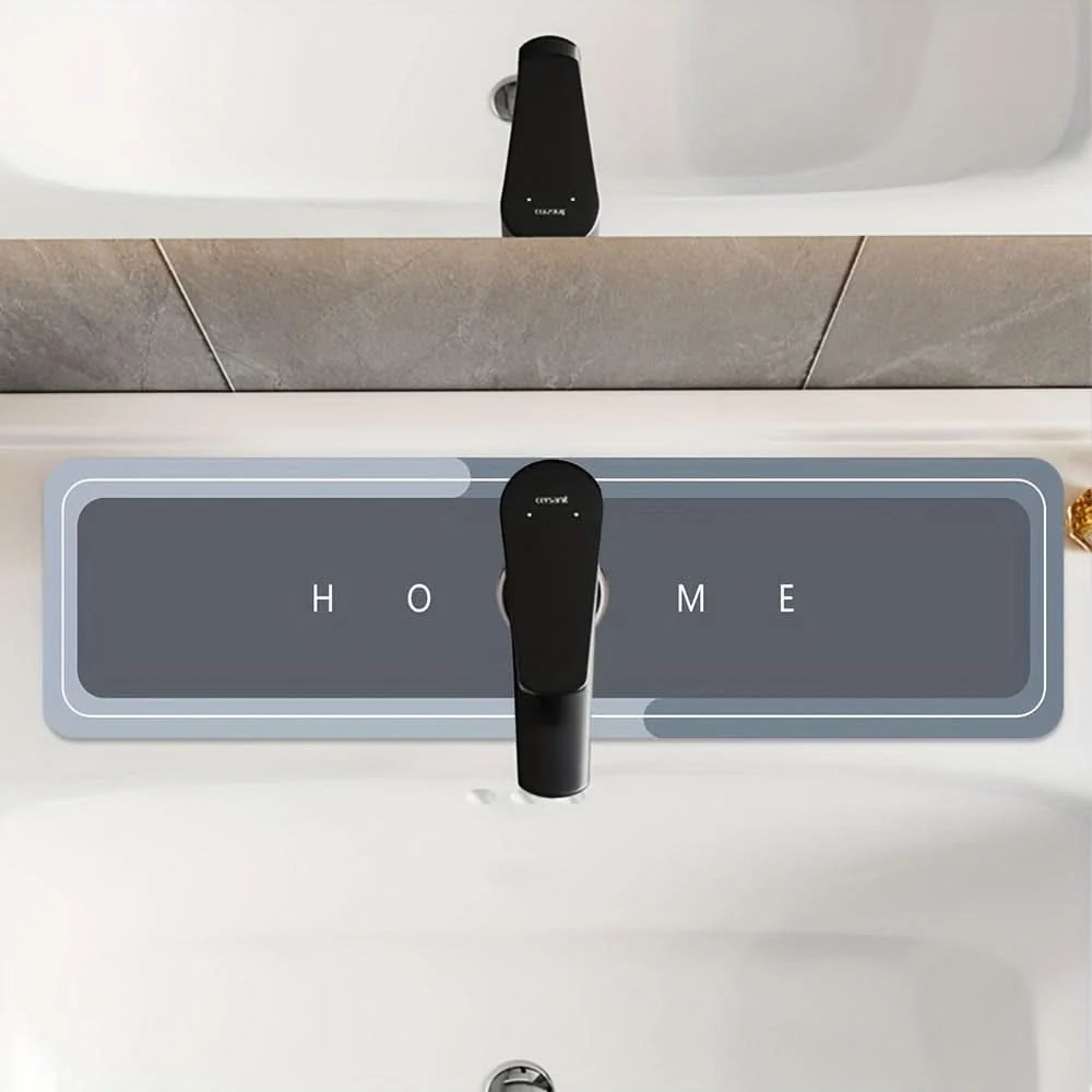 Faucet Absorbent Mat Geometric Quick-Dry Compact & Reusable
