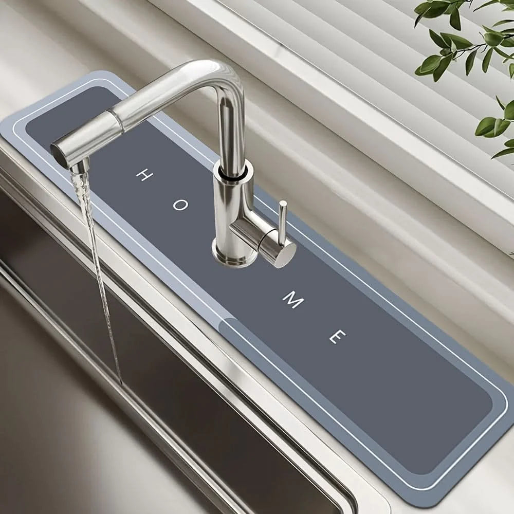 Faucet Absorbent Mat Geometric Quick-Dry Compact & Reusable