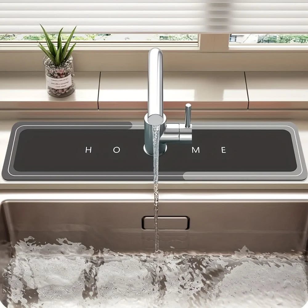 Faucet Absorbent Mat Geometric Quick-Dry Compact & Reusable