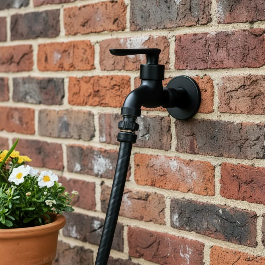 Faucet Wall-Mounted Solid Brass Matte Black