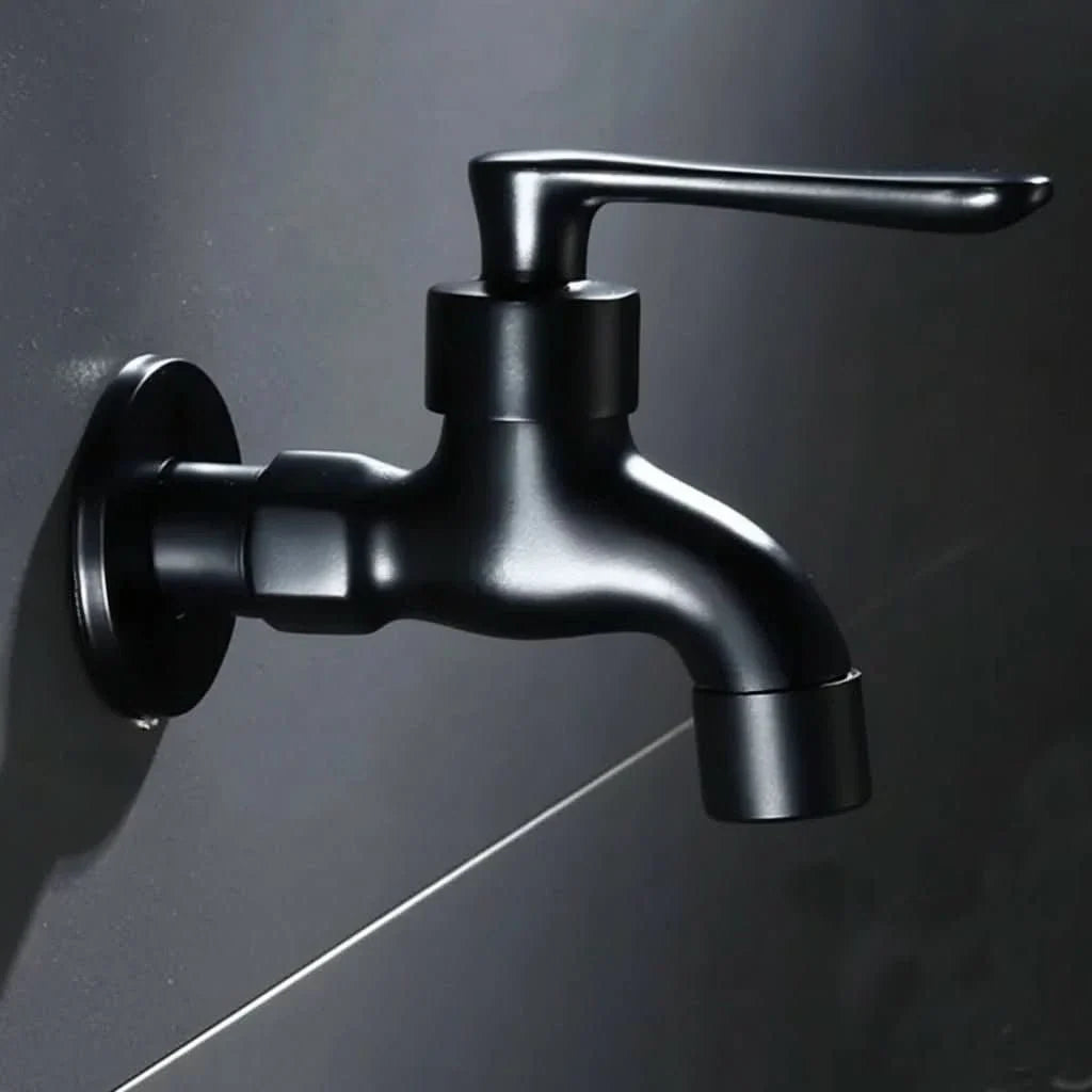 Faucet Wall-Mounted Solid Brass Matte Black