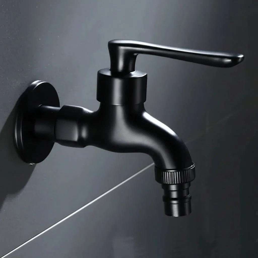 Faucet Wall-Mounted Solid Brass Matte Black