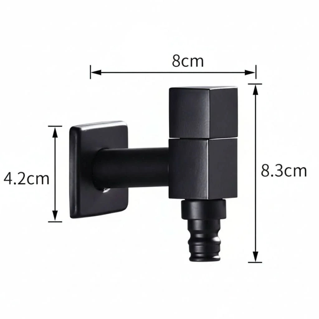 Faucet Wall-Mounted Solid Brass Matte Black