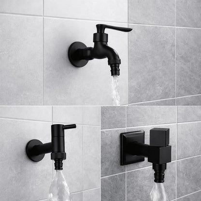 Faucet Wall-Mounted Solid Brass Matte Black
