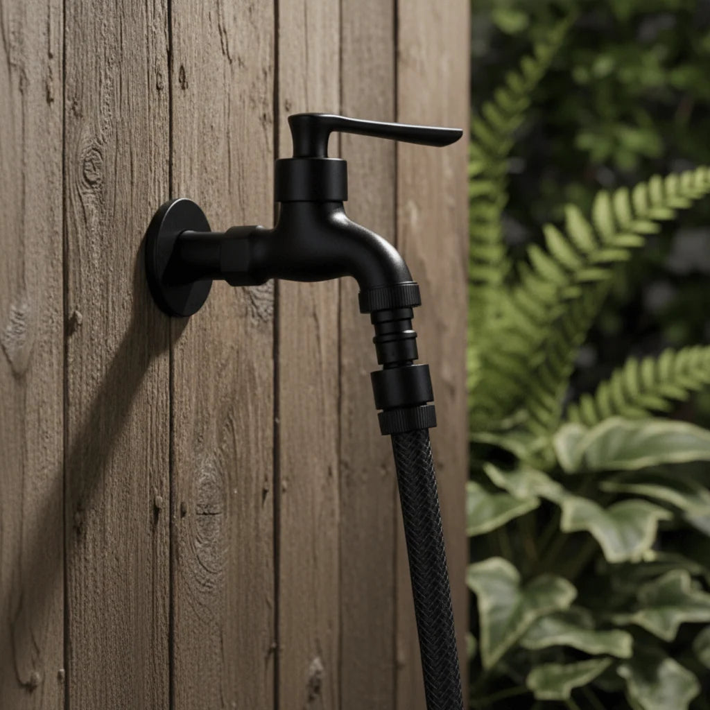 Faucet Wall-Mounted Solid Brass Matte Black