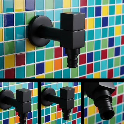 Faucet Wall-Mounted Solid Brass Matte Black
