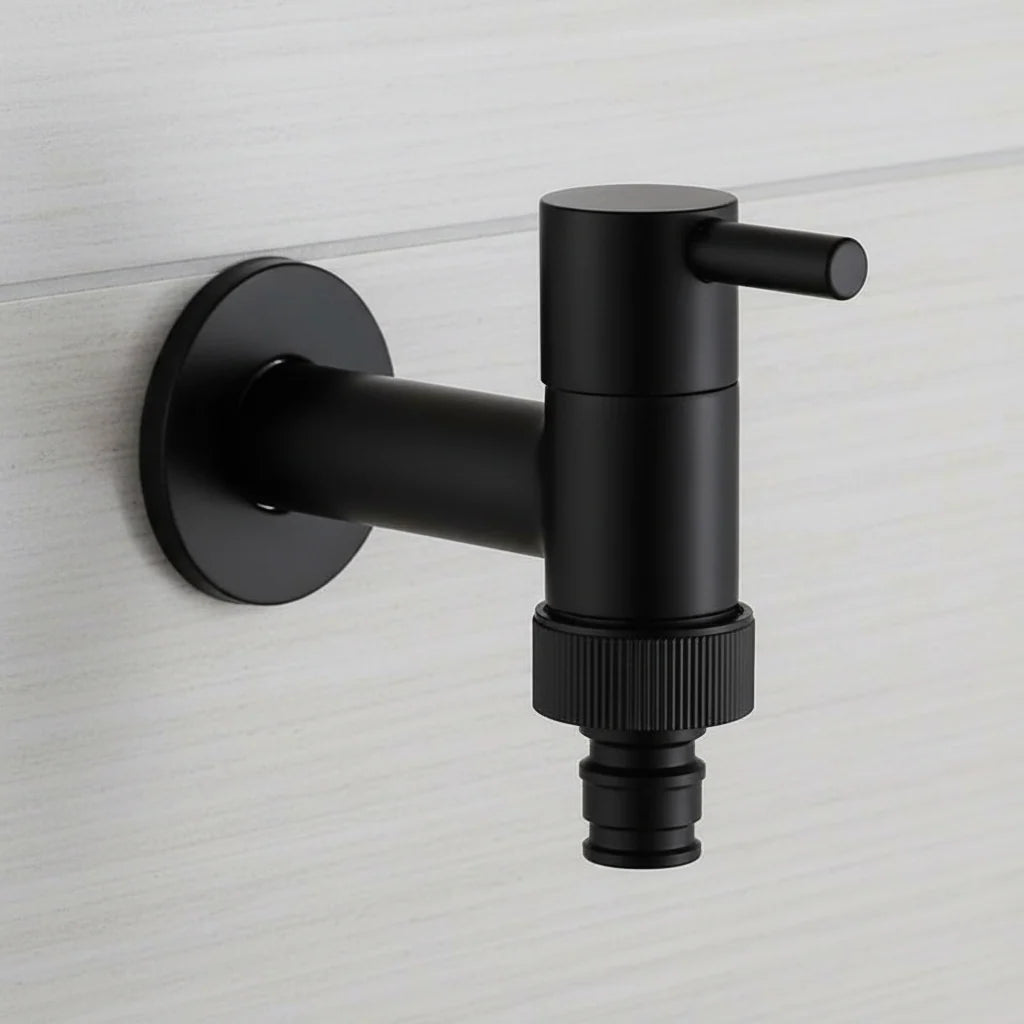 Faucet Wall-Mounted Solid Brass Matte Black