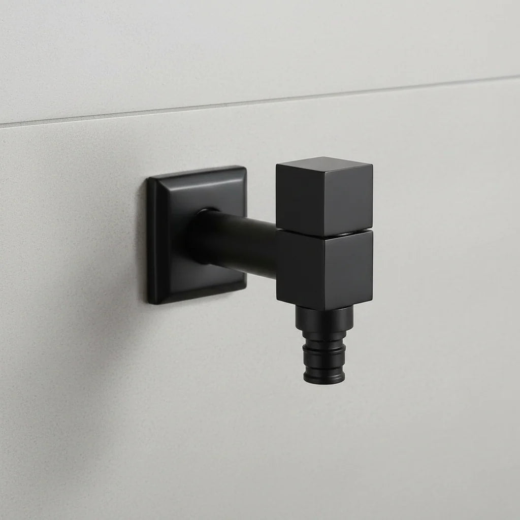 Faucet Wall-Mounted Solid Brass Matte Black
