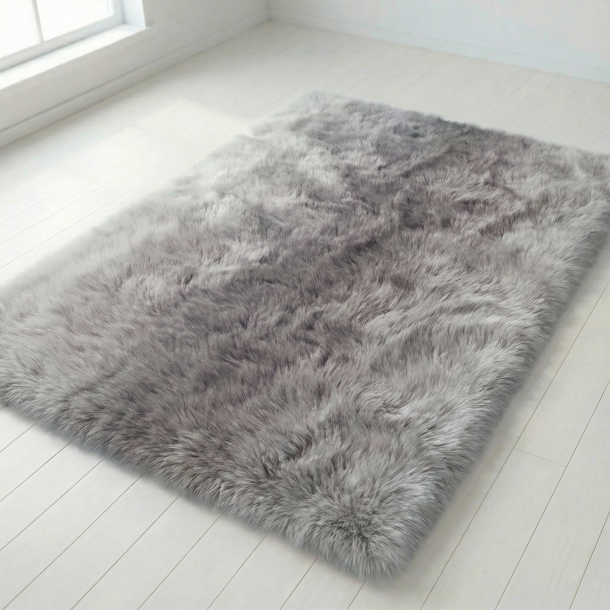 Faux Fur Rug 1.6 Inch Pile Non-Slip Machine Washable
